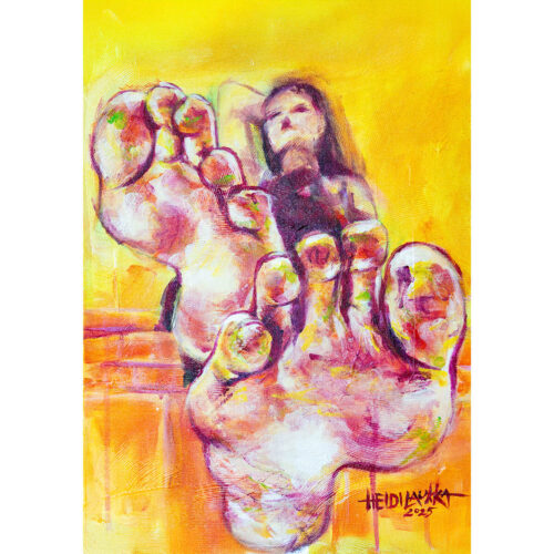 FineArt-vedos "Aurinko hellii kasvojani, kun palvot varpaitani"