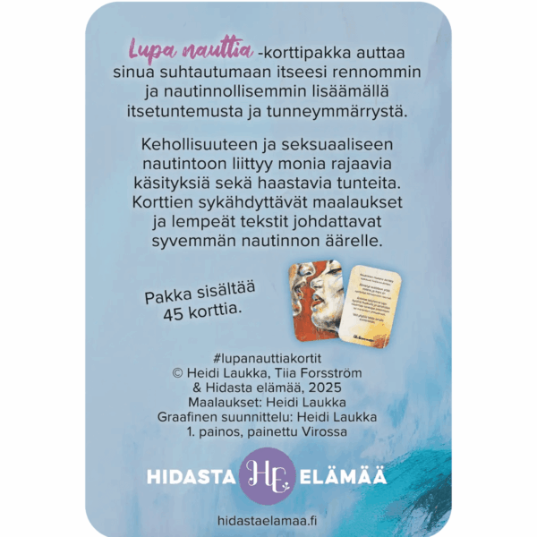 Lupa Nauttia kortit Heidi Laukka ja Tiia Forsström2 Lupa Nauttia kortit Heidi Laukka ja Tiia Forsström2