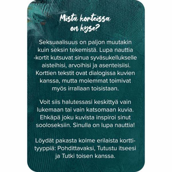 Lupa Nauttia kortit Heidi Laukka ja Tiia Forsström3 Lupa Nauttia kortit Heidi Laukka ja Tiia Forsström3