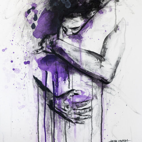 Myynnissä "Kanssasi muurini laskeutuvat. Olet turvasatamani." 100 x 81 cm